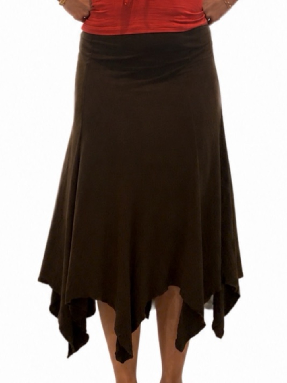 Women’s Brown Asymmetrical Fairy Midi Skirt